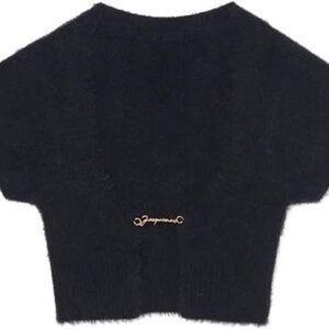 JACQUEMUS Black La Maille Neve Cropped Cardigan